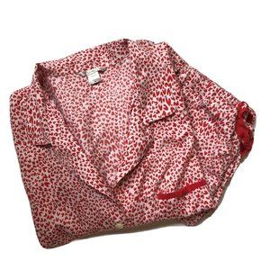Victorias Secret Heart Print Pajama Set XL